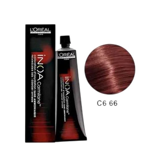 Краска для волос - Loreal Inoa Carmilane 6,66 темный блондин интенсивно красный