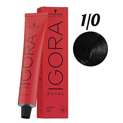 Краска для волос черный натуральный - Schwarzkopf Igora Royal 1-0