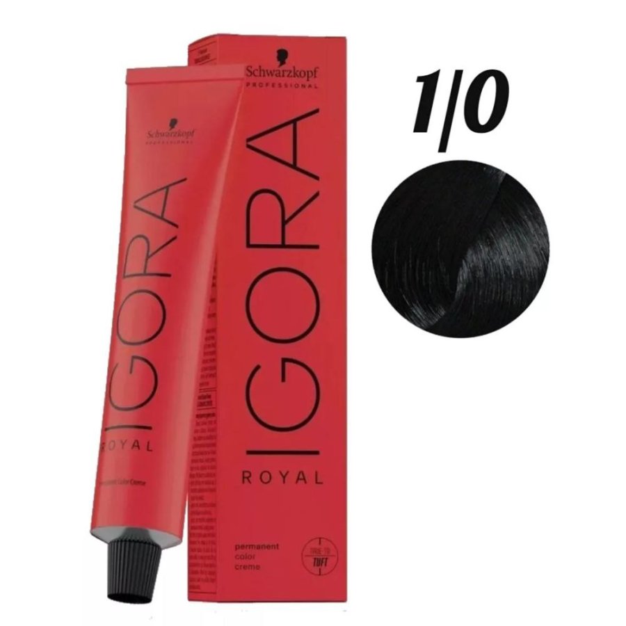 Краска для волос черный натуральный - Schwarzkopf Igora Royal 1-0
