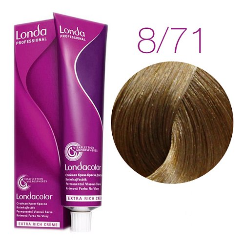 Стойкая крем-краска светлый блонд коричнево-пепельный - Londa Professional Londacolor Creme Extra Rich 8/71 60 мл