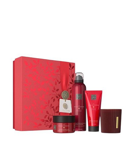 Набор косметики для тела - Ritual of Ayurveda Set (BodyScrub / Body Cream / Foaming Shower Gel / Candle)