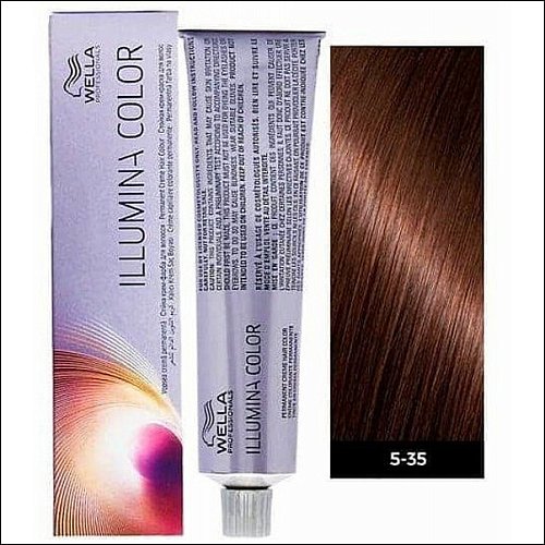 Стойкая крем-краска 5/35 Светло-коричневый золотисто-махагоновый - Wella Professional Illumina Color 5/35 60 ml