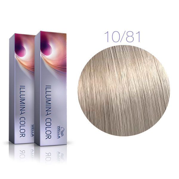 Стойкая крем-краска 10/81 Яркий блонд жемчужно - пепельный - Wella Professional Illumina Color 10/81