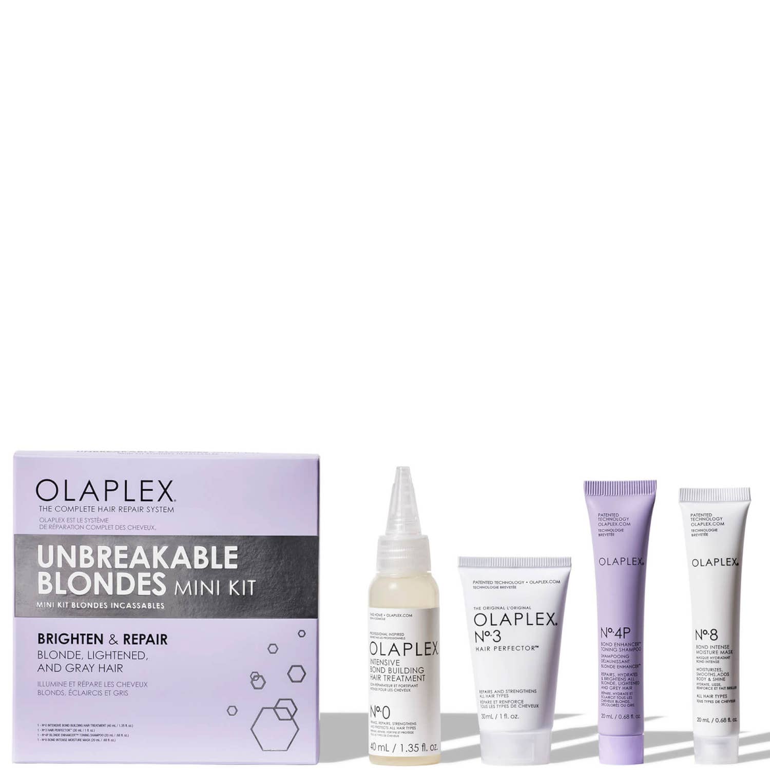 Набор миниатюр для блонда "Яркость цвета и восстановление"  - Olaplex Unbreakable Blondes Mini Kit