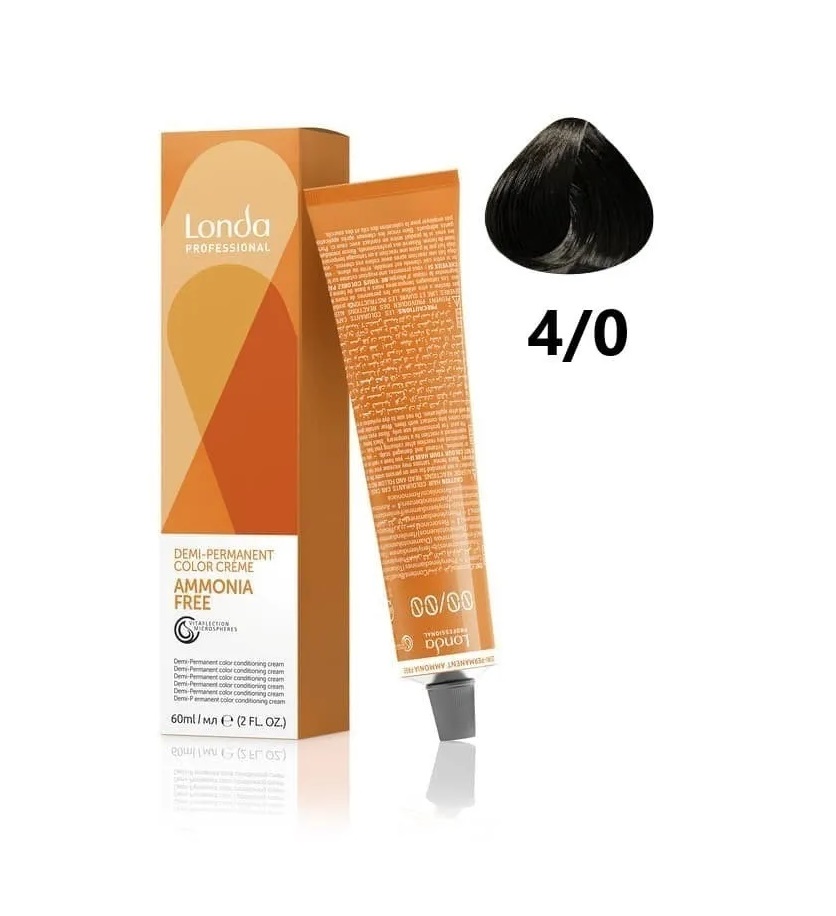 Деми-перманентная крем-краска шатен  - Londa Professional Ammonia-free 4/0 60 мл