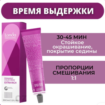 Стойкая крем-краска для волос Шатен - Londa Professional Permanent Extra Rich 4/0 