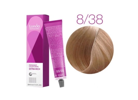 Стойкая крем-краска для волос многогранный цвет и сияние бежевый блондин - Londa Professional Londa color, 8/38 (38) 60 мл