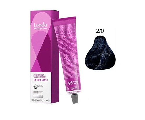 Стойкая крем-краска - Londa Professional Londacolor Creme Extra Rich 2/0 Черный