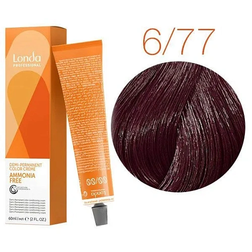 Деми-перманентная крем-краска темный блонд интенсивно-коричневый - Londa Professional Ammonia-free 6/77 
