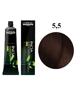 Краска для волос - Loreal Inoa 5.5 (Светлый шатен махагоновый)