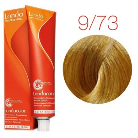 Деми-перманентная крем-краска очень светлый блонд коричнево-золотистый - Londa Professional Ammonia-free 9/73 60 мл
