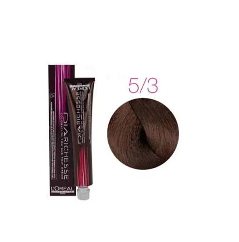 Краска для волос, 5.3 светло-коричневый золотистый - L'Oreal Professionnel Dia Richesse 5.3