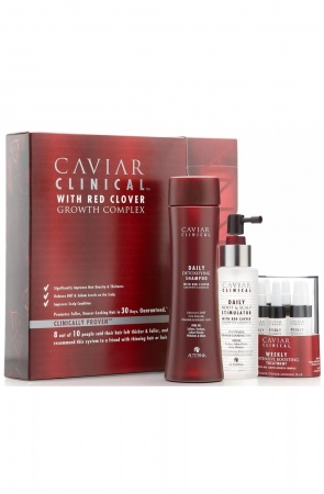 Набор для профилактики и лечения выпадения волос (шампунь-детокс+спрей для роста волос+активатор) - (Alterna Caviar Clinical 3-Part System)
