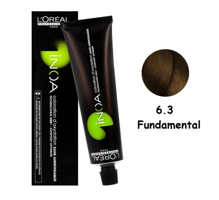 Краска для волос - Loreal Inoa Fundamental 6.3 (Темный блондин золотистый базовый)