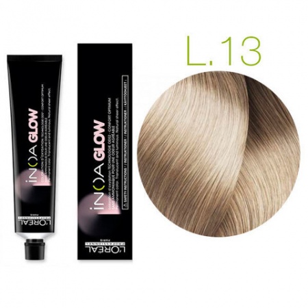 Краска для волос - Loreal Inoa Glow Light L.13 пепельно-золотистый (белое золото)