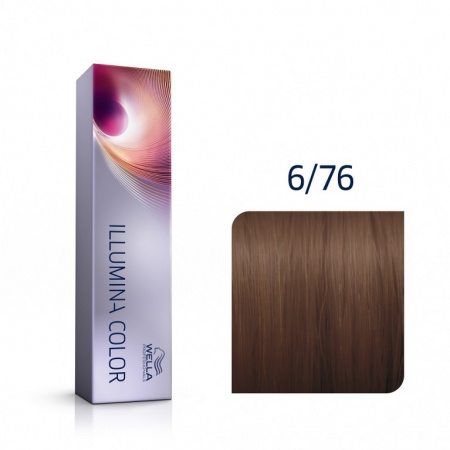 Стойкая крем-краска 6/76 Темный блонд коричнево-фиолетовый - Wella Professional Illumina Color 6/76 60 ml