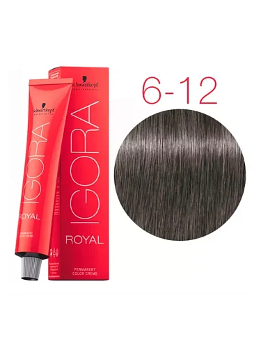 Краска для волос темный русый сандрэ пепельный - Schwarzkopf Igora Royal 6-12