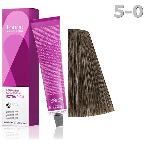 Londa Professional Стойкая крем-краска Londacolor Creme Extra Rich, 5/0 светлый шатен, 60 мл